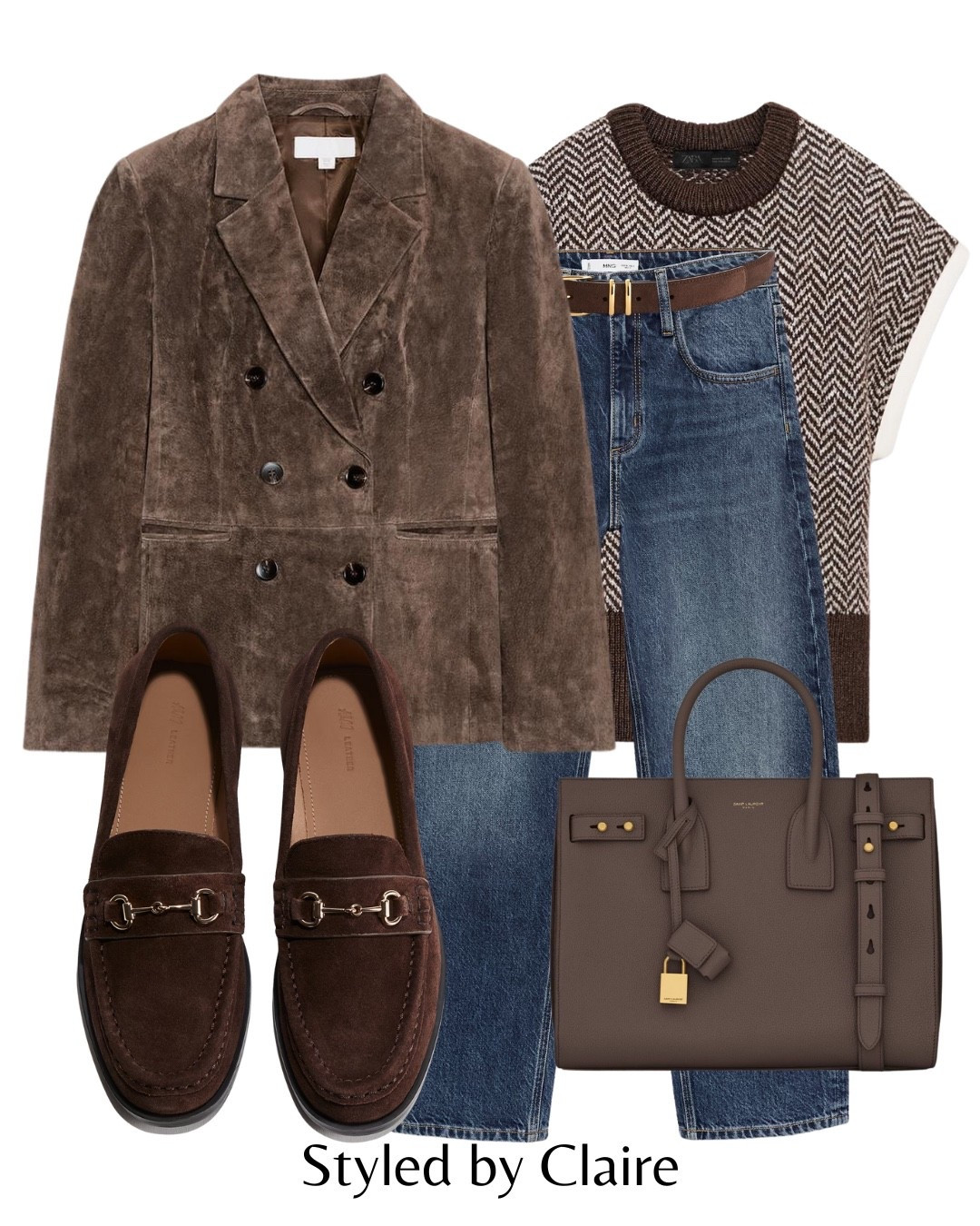 Suede Blazer Styling🤎
Tags: real leather Zara dark wash straight leg jeans belt knit top pattern loafers saint laurent bag fashion autumn transitional inspo outfit ideas chic women’s style capsule wardrobe office work wear city break cool girl

#LTKstyletip #LTKautumn #LTKjeans