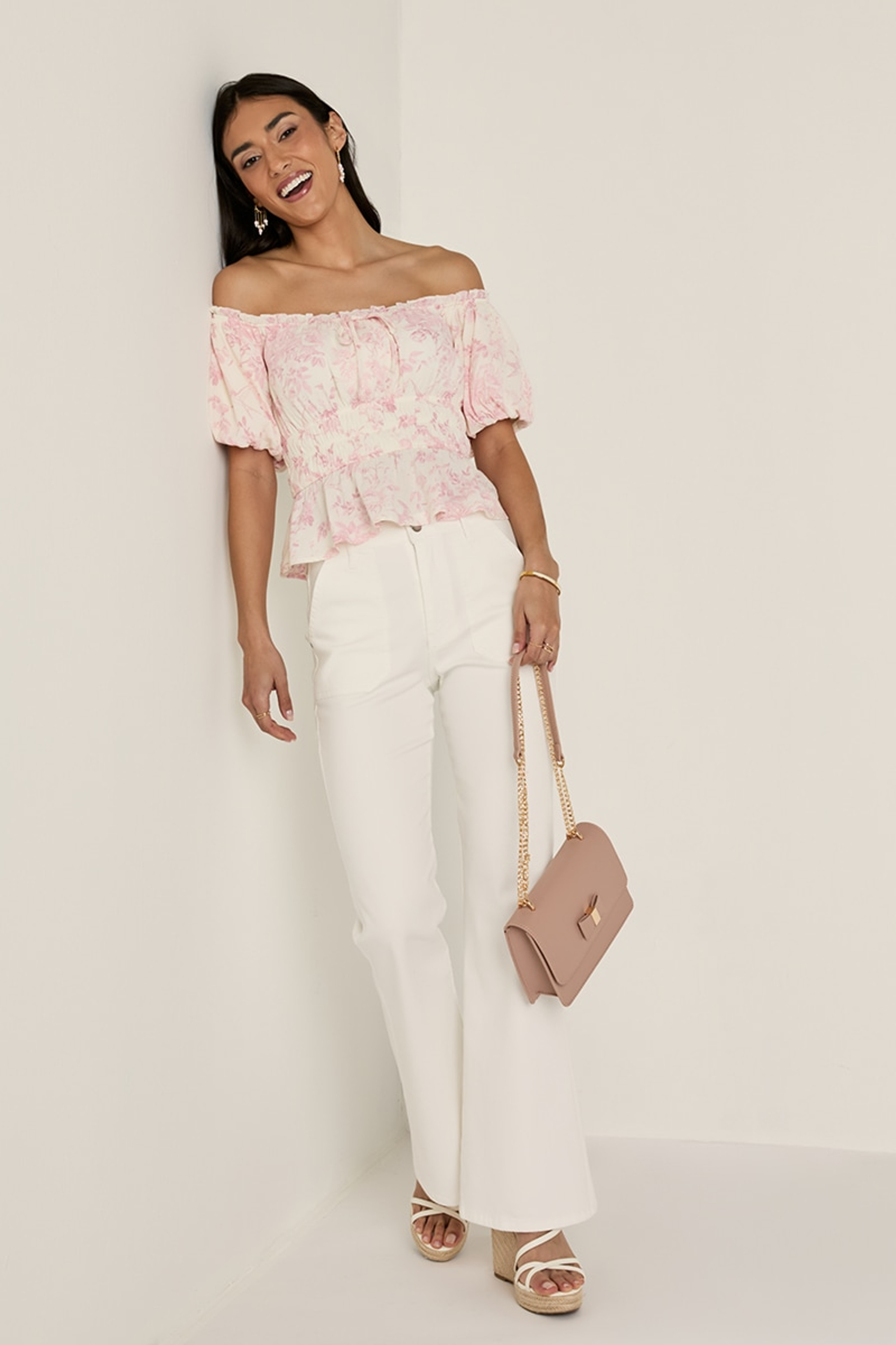 Nicky Postcard Print Top | Francesca's