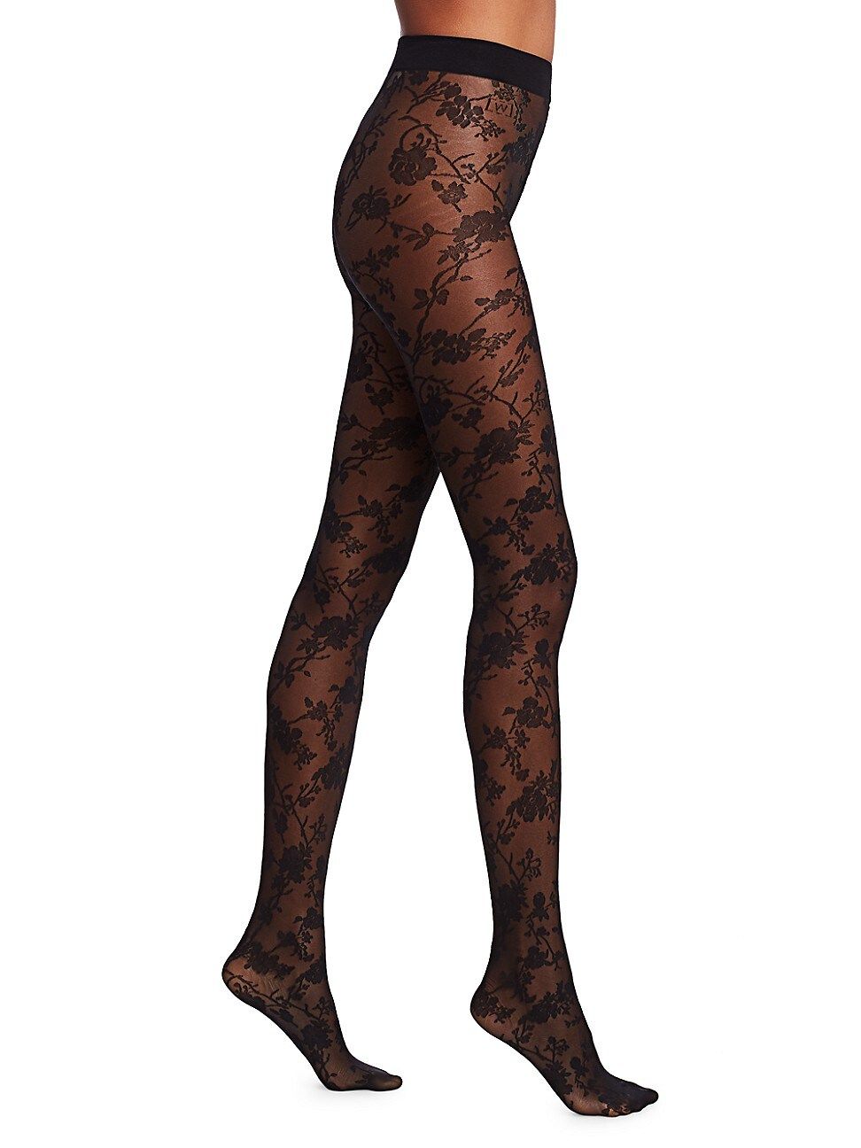 Wolford Women's Marie Floral Lace Tights - Black - Size XS | Saks Fifth Avenue