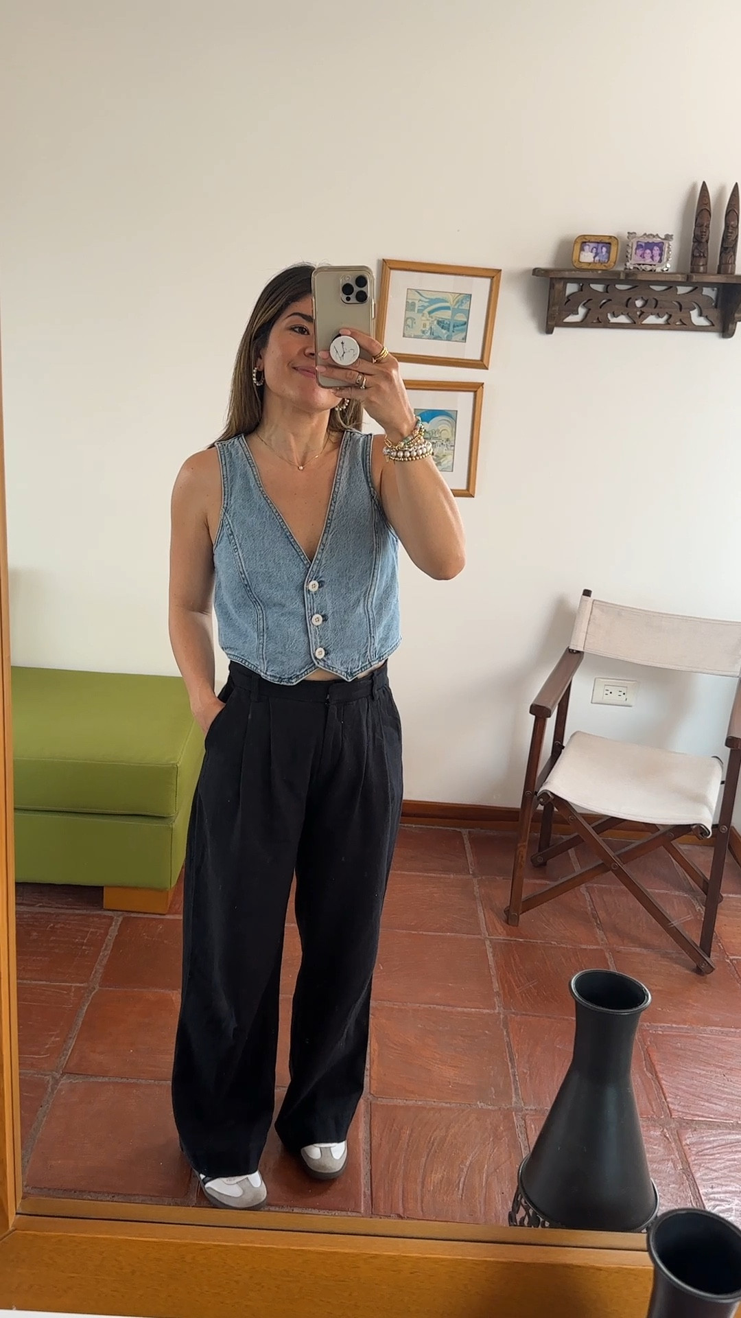 My favorite denim vest is back in stock! 
Wearing size 2.
Linen pants size 24 short 

#LTKfindsunder100 #LTKxMadewell #LTKstyletip