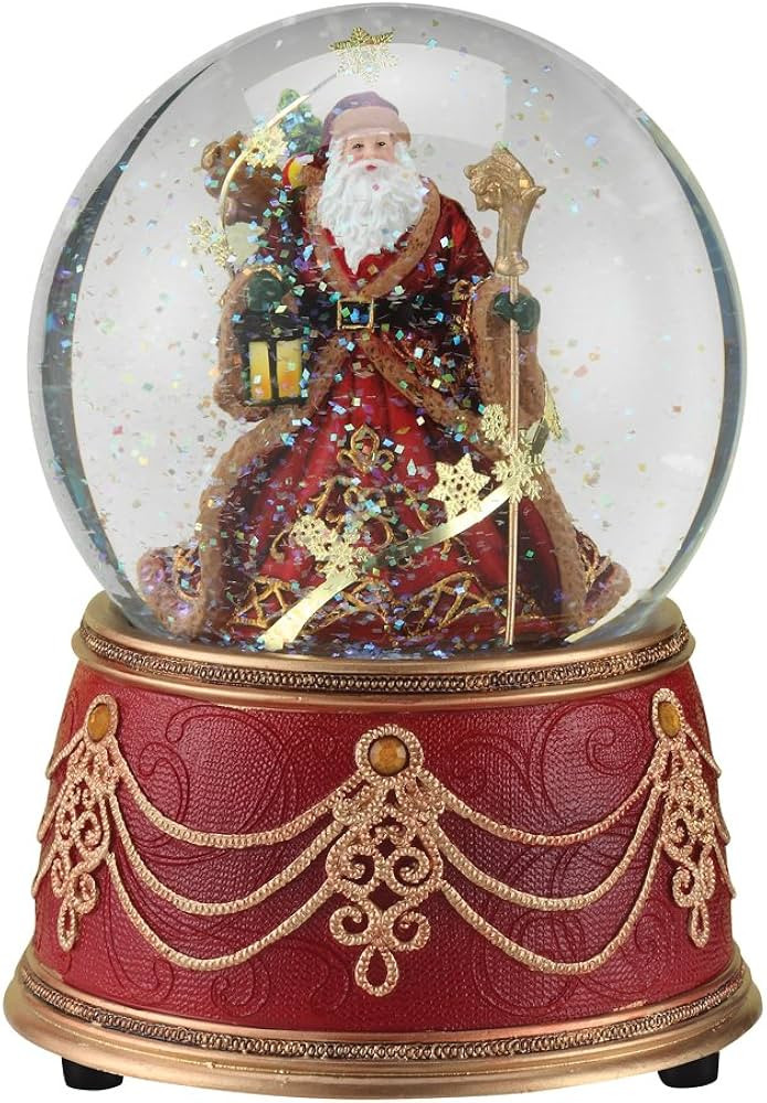 Roman Santa with Snowflakes Musical We Wish You a Merry Christmas 100mm Snow Globe | Amazon (US)
