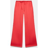 Zara - Satin Trousers With Drawstrings - Red / Coral - Xxl - Woman | Zara UK