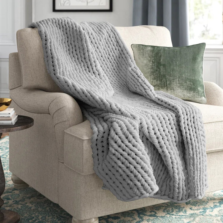Madison Handmade Chunky Double Knit Throw | Wayfair North America