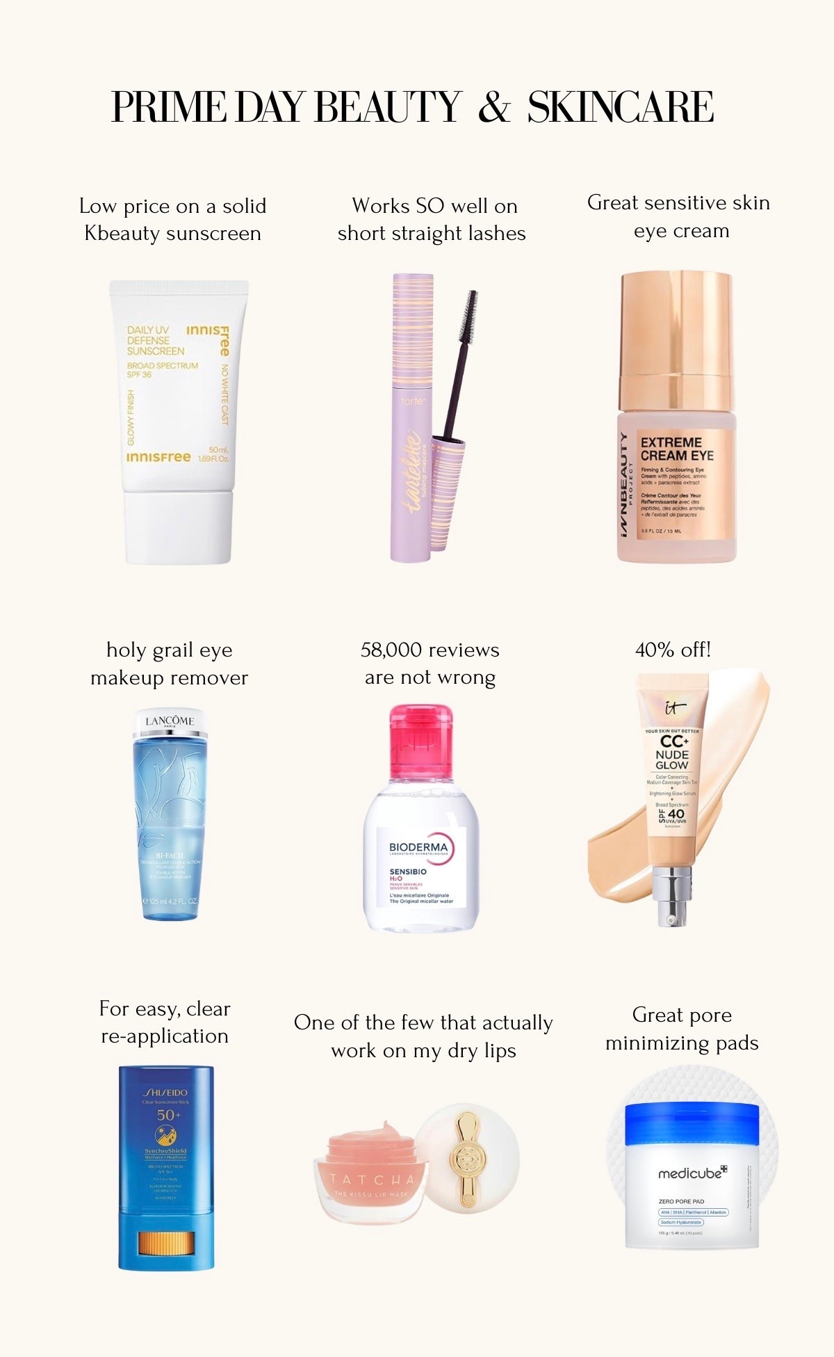 Prime day makeup and skincare deals on products in my regular rotation. 

Good sale on Kbeauty favorites like the innisfree sunscreen and medicube toner pads. I always use the micellar water linked as my first step in cleansing to remove sunscreen.

Amazon prime day, beauty picks, skincare routine

#LTKBeauty #LTKselfcare #LTKSaleAlert