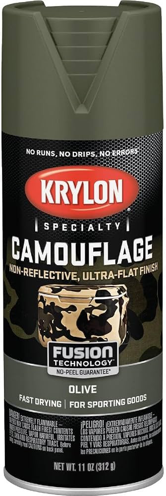 Krylon Camouflage Paint, Ultra Flat, Olive, 11 oz. | Amazon (US)