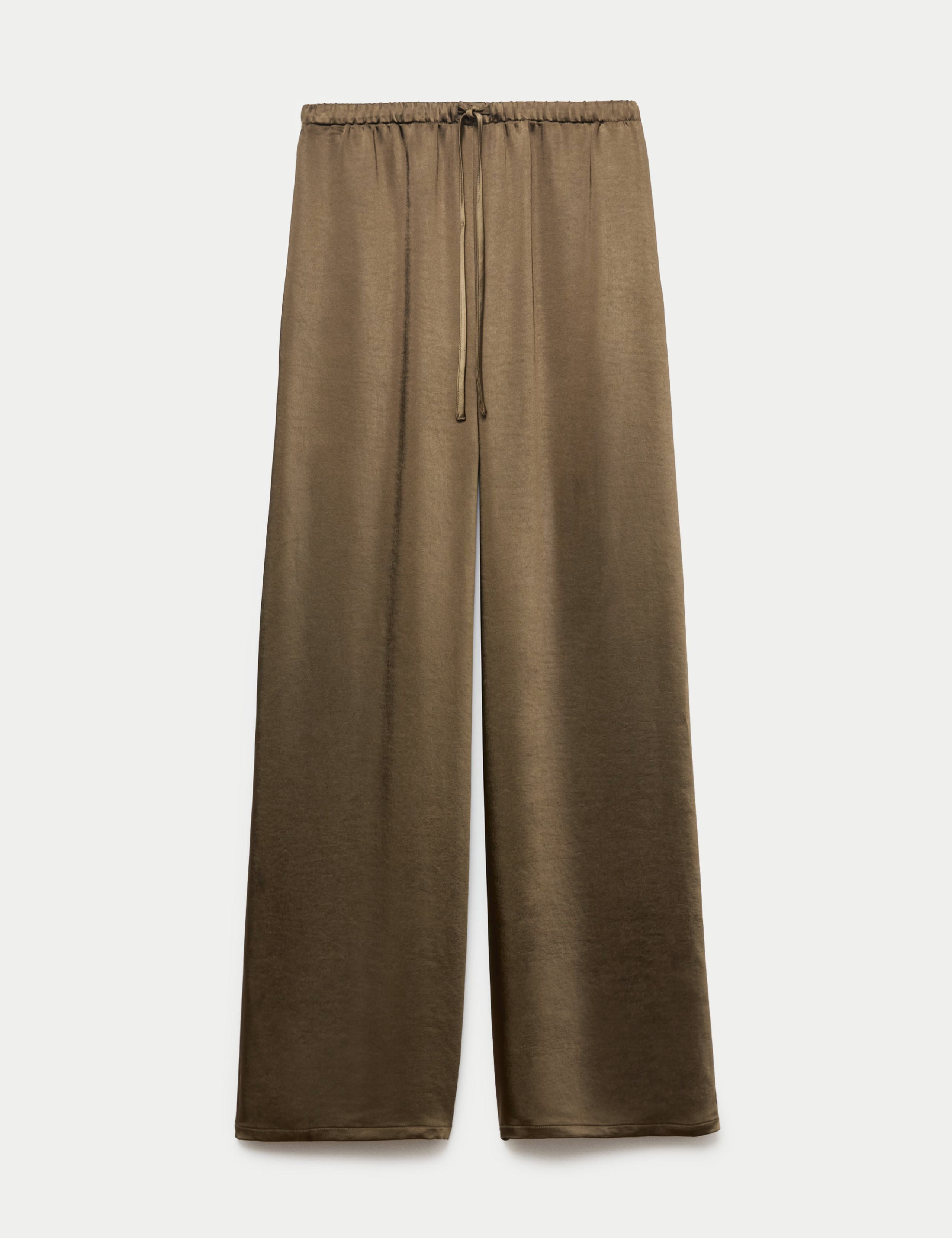 Satin Drawstring Wide Leg Trousers | Marks & Spencer (UK)