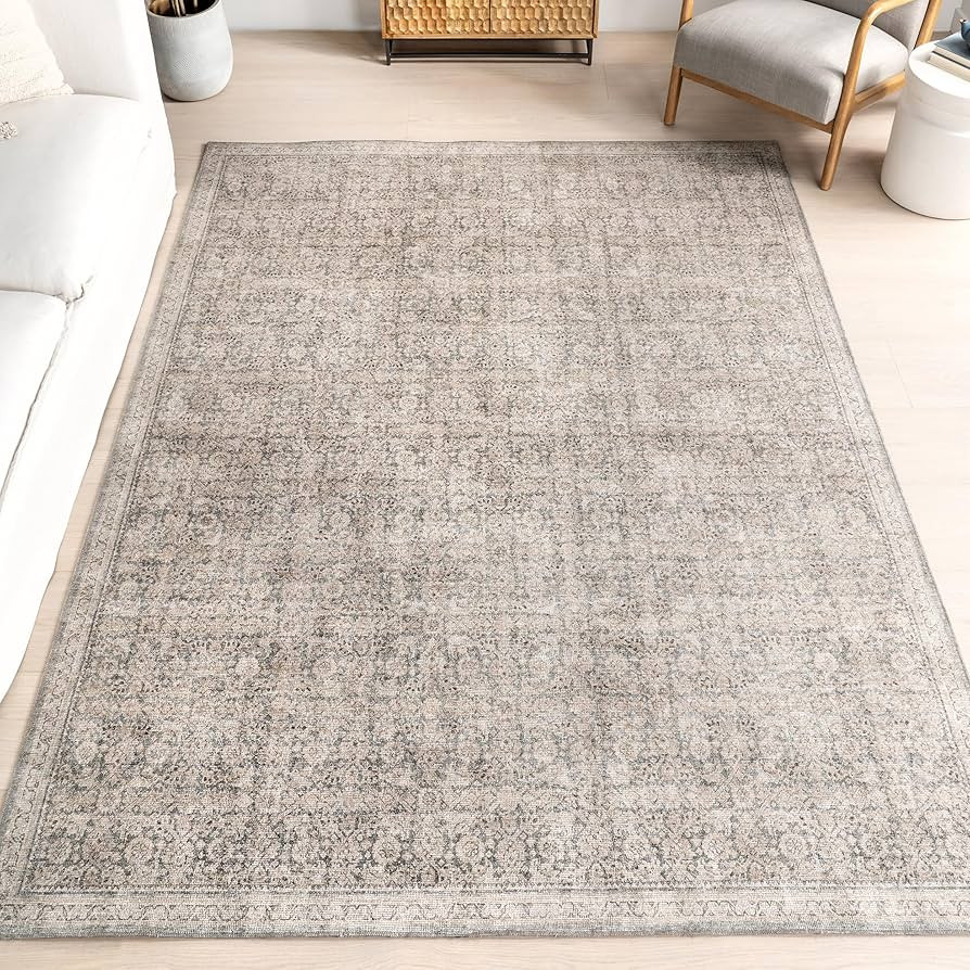 nuLOOM Hillstone Collection 7' x 9' Area Rug, Traditional Vintage Distressed Medallion, Thick and... | Amazon (US)