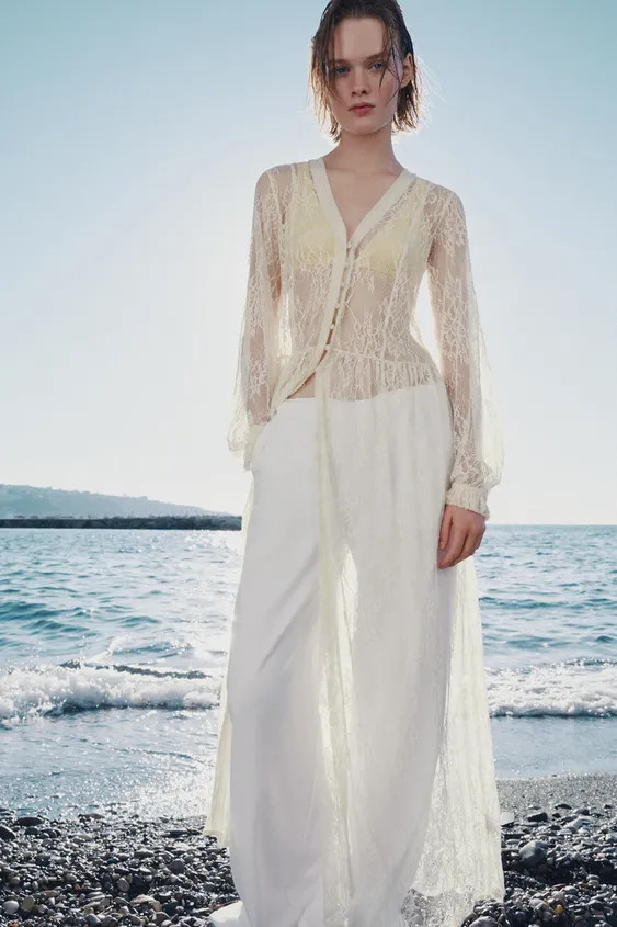 ZW COLLECTION LONG LACE DRESS | Zara US