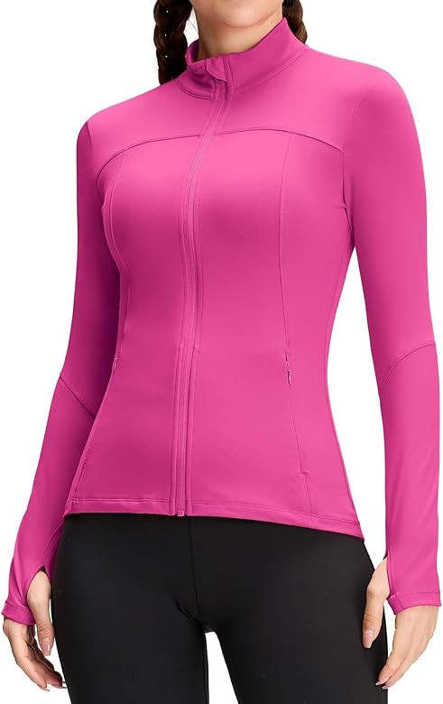 QUEENIEKE Womens Running Jackets Athletic Workout Scrub Jacket Track Full Zip Up Gym for Women Yo... | Amazon (US)
