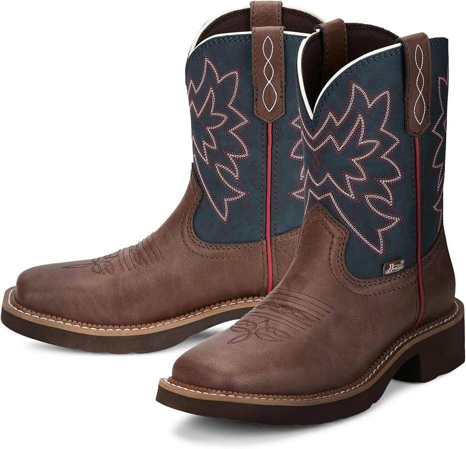 Justin Sunny 8” Cowboy Boots for Women - Gypsy Collection - Leather Women’s Cowgirl Boots wit... | Amazon (US)