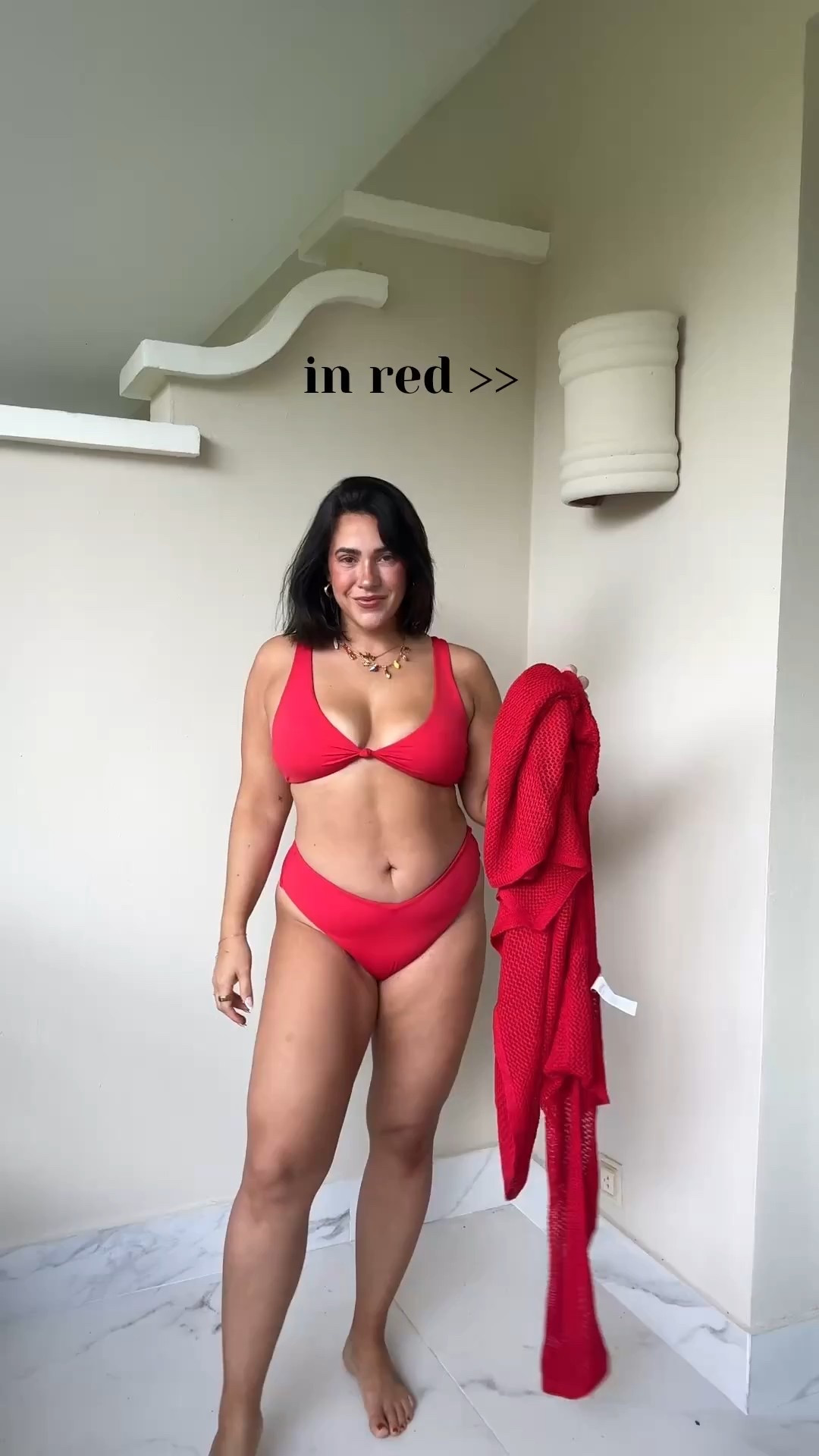 The best red swimsuit & coverup combo from Amazon! This swimsuit is one of my favorites the bottoms are amazing for rectangle/inverted triangles because they give shape! 

Suit XL
swim cover L

Resort Wear, Beach wear, Swimsuit, Bikini  
Swim, Cover up, Midsize 

#LTKSeasonal #LTKMidsize #LTKTravel