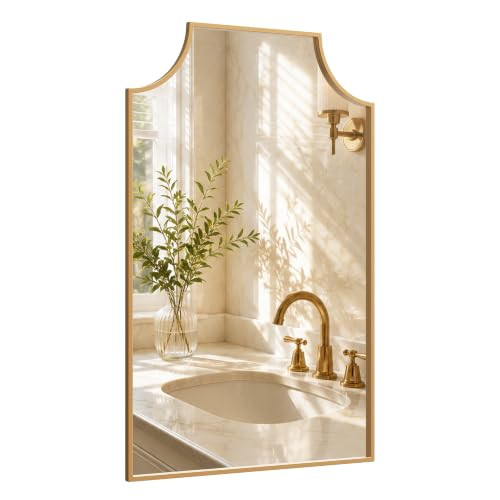 Pocetry antique gold scalloped arch wall mirror