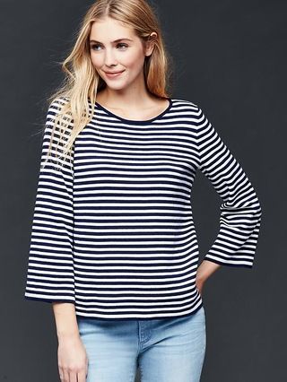Gap Nautical Stripe Bell Sleeve Sweater Size XS - Dark night | Gap US