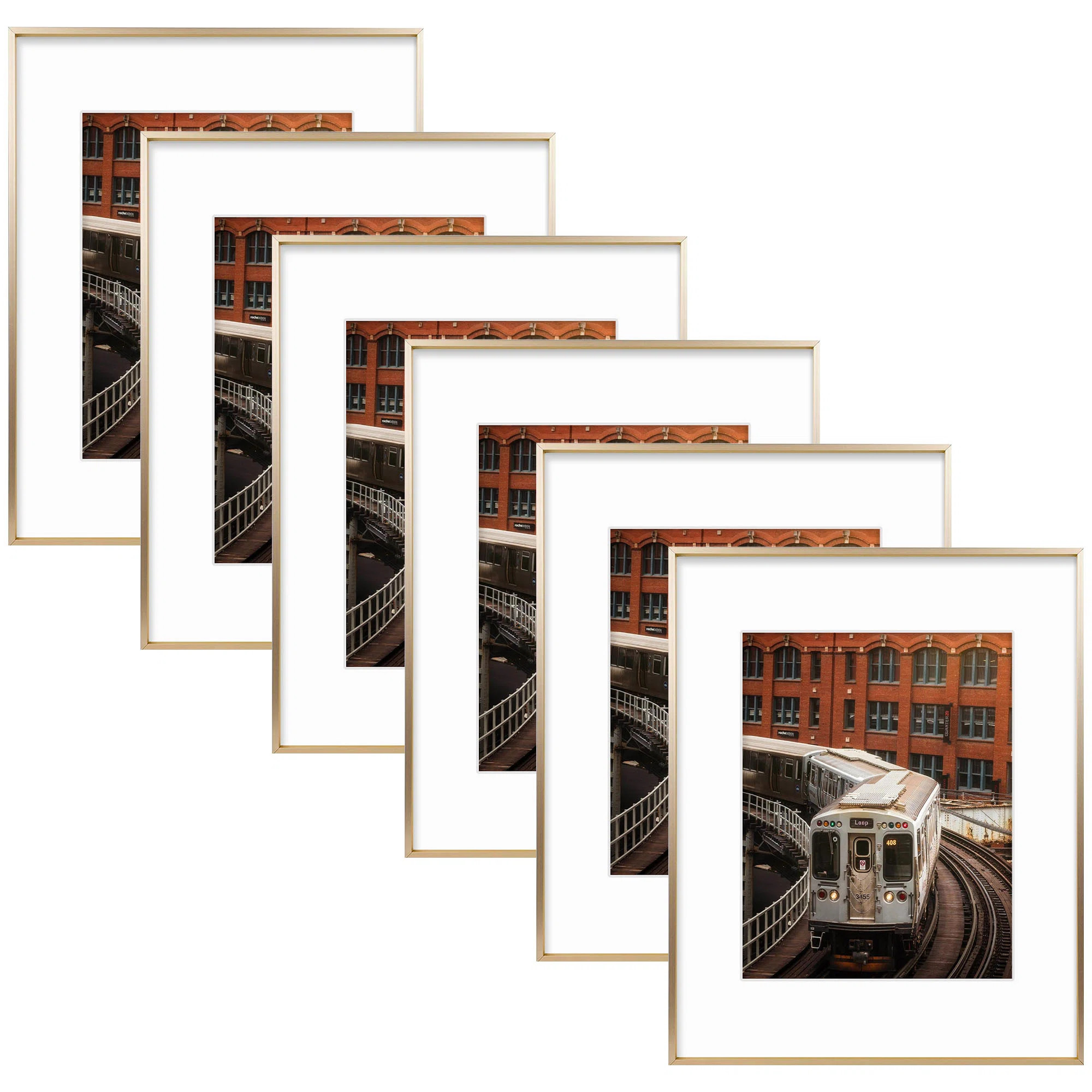 Roesch Metal Picture Frame - Set of 6 with Mat | Wayfair North America