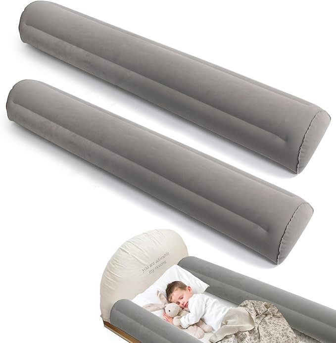 2Pack Inflatable Travel Bed Rails for Toddlers, Non-Slip Soft Flocking Blow Up Bed Rails for Kids... | Amazon (US)