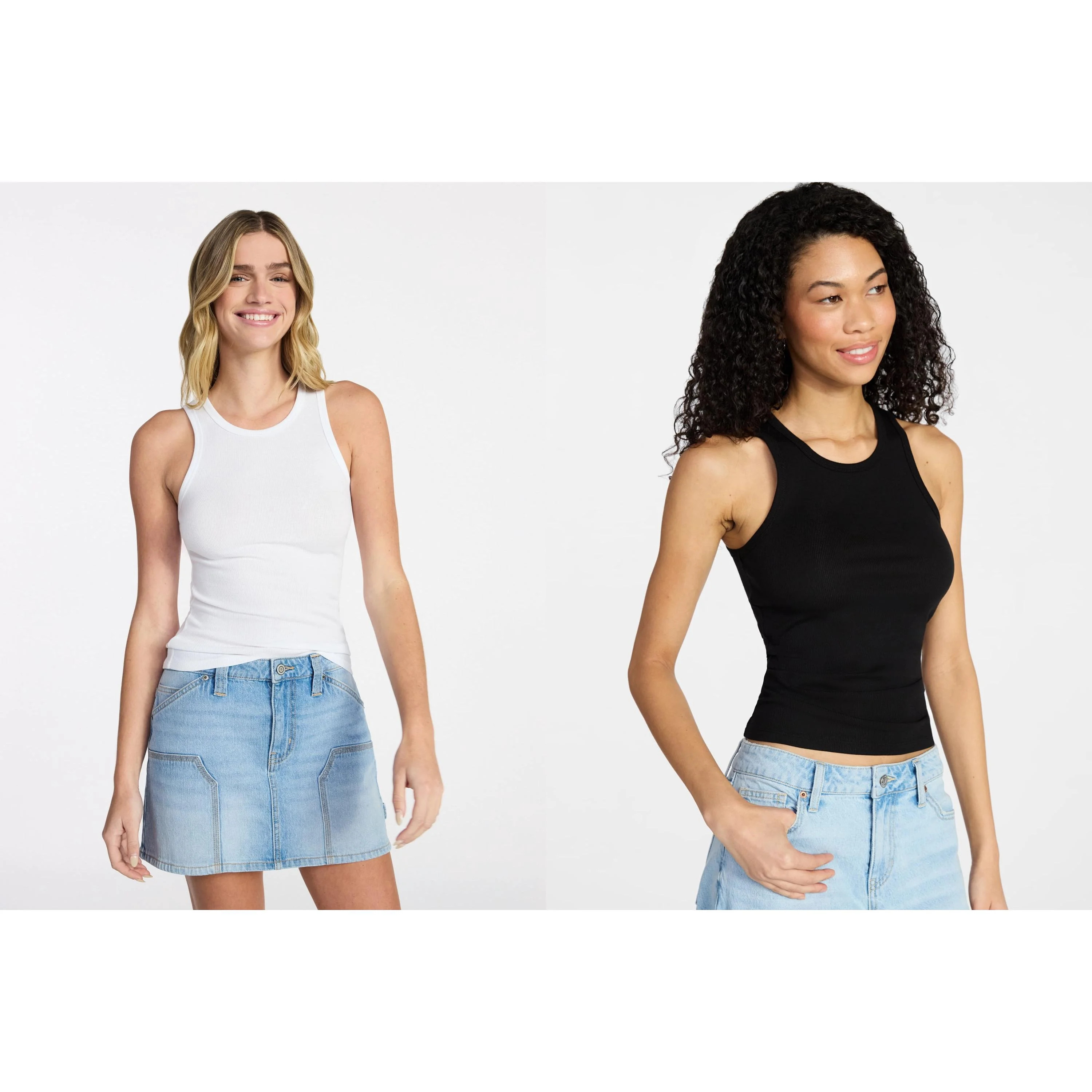 No Boundaries Ribbed High Neck Tank Top, Women's XXS-XXL | Walmart (US)