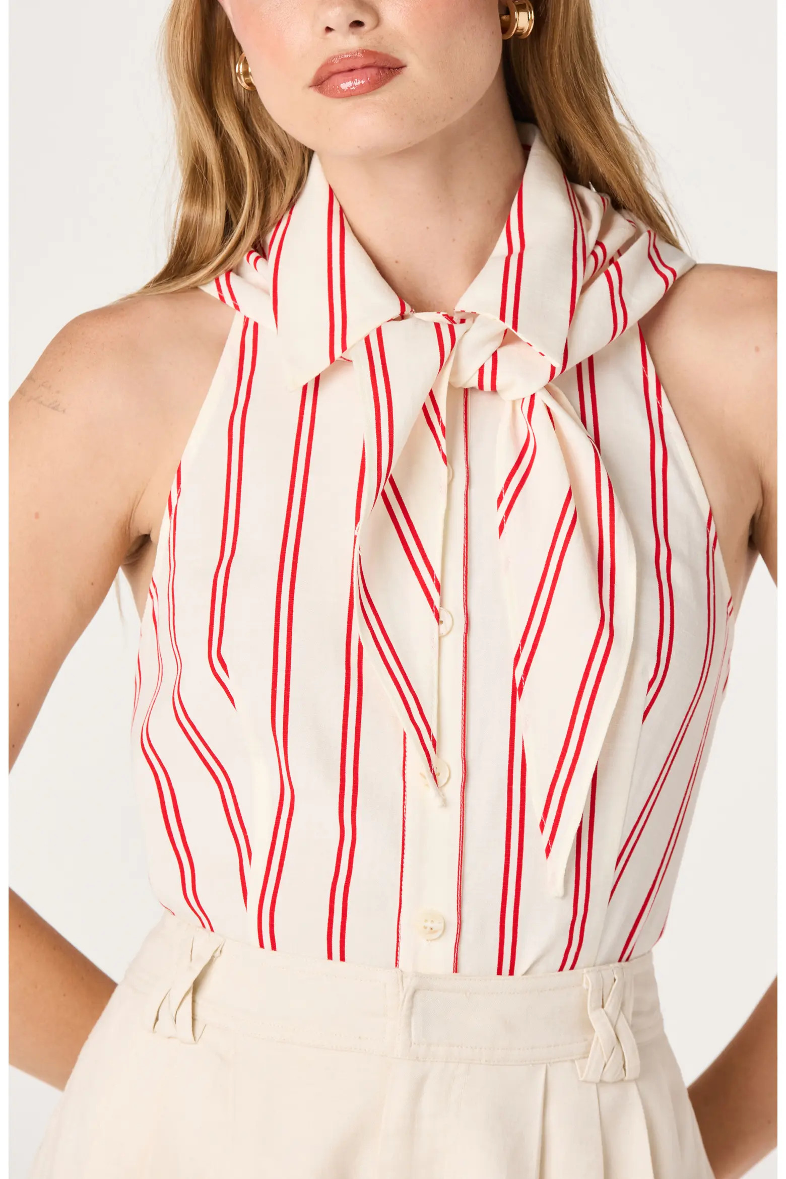 Adrianna Stripe Cotton Halter Top (Women) | Nordstrom | Nordstrom