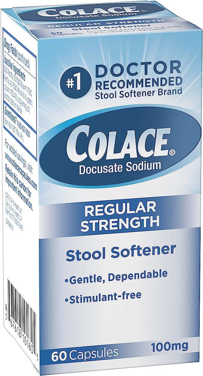 Colace Regular Strength Stool Softener 100 mg Capsules 60 Count Docusate Sodium Stool Softener fo... | Amazon (US)