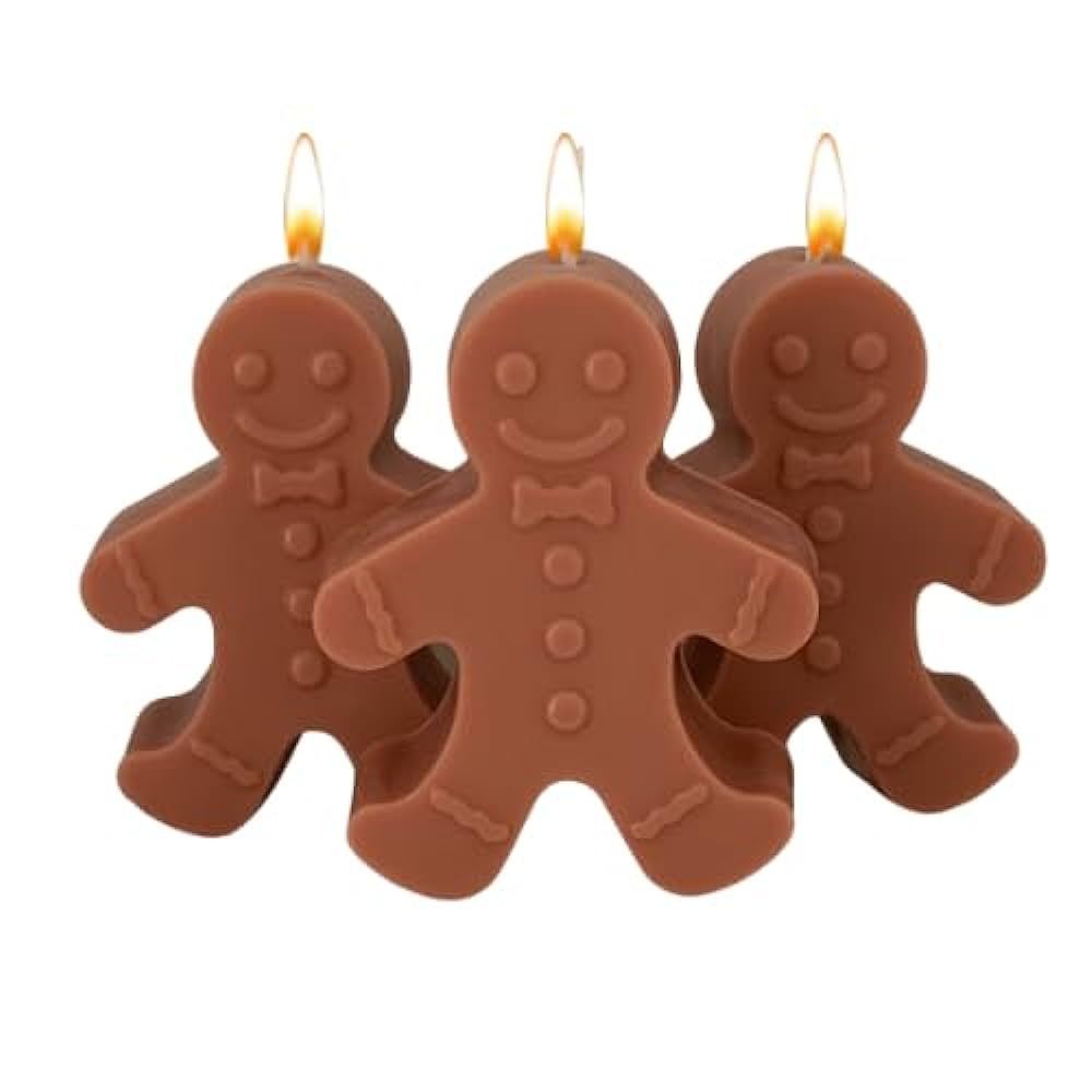 Christmas candles for Christmas decorations, Gingerbread decor, Set of 3, Holiday Christmas decor... | Amazon (US)