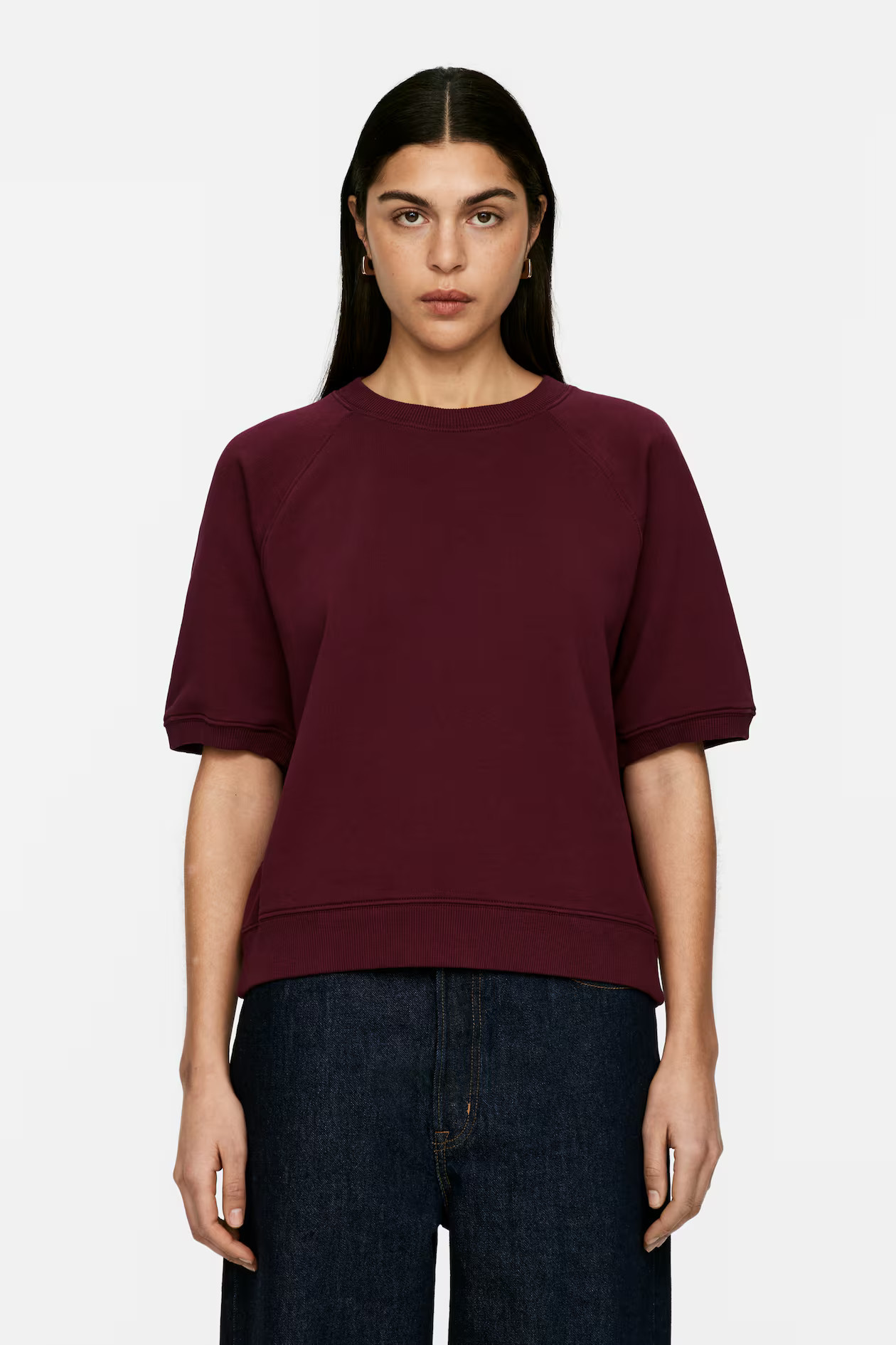 Sweatshirt van French terry - Donkerrood - DAMES | H&M NL | H&M (DE, AT, CH, NL, FI)