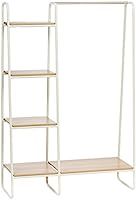 IRIS Metal Garment Rack with Wood Shelves, White and Light Brown | Amazon (US)