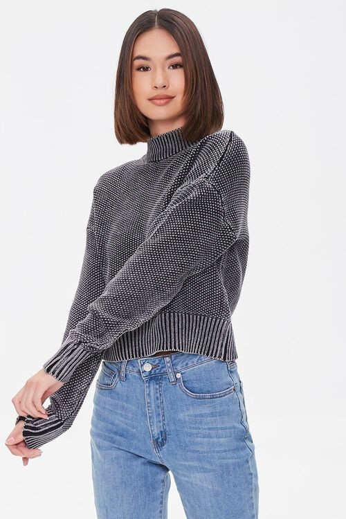 Mineral Wash Mock Neck Sweater | Forever 21 (US)