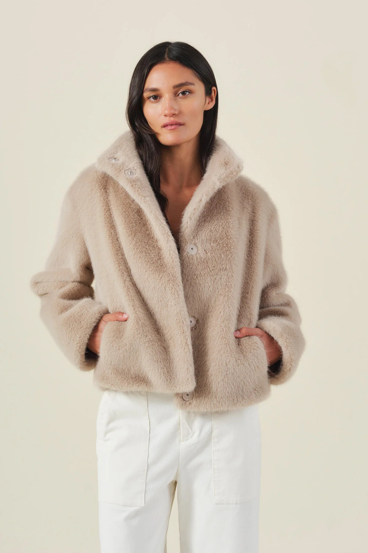 SHEENA LUXE FAUX FUR CROPPED JACKET | Velvet by Graham & Spencer