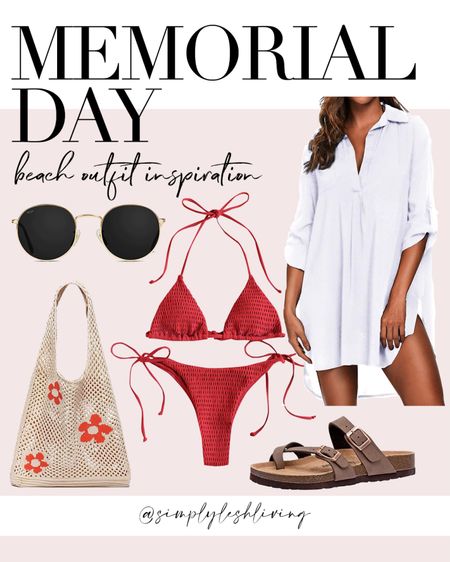 Memorial Day outfit | Red, white and blue | Patriotic outfit | Pool outfit | Swimsuit | Memorial Day | Beach bag | Sunglasses | July 4th

#LTKItBag #LTKSwim #LTKSeasonal