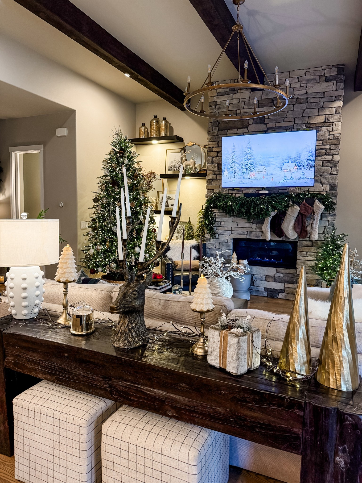 Arhaus Ubud Console and Stag Head. Or egg early styles for the holidays 

#LTKSeasonal #LTKStyleTip #LTKHome