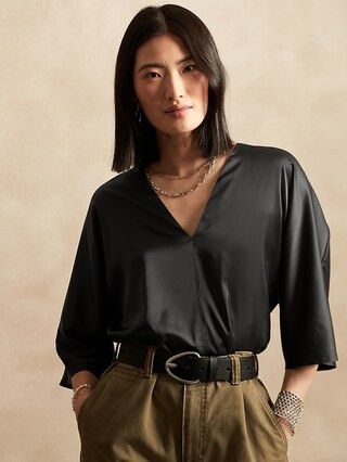 Dolman-Sleeve V-Neck Top | Banana Republic Factory