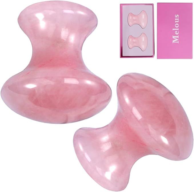 Melous Gua Sha Facial Tools, Jade Roller Guasha Massage Rose Quartz Mushroom Shape Stones Face Li... | Amazon (US)