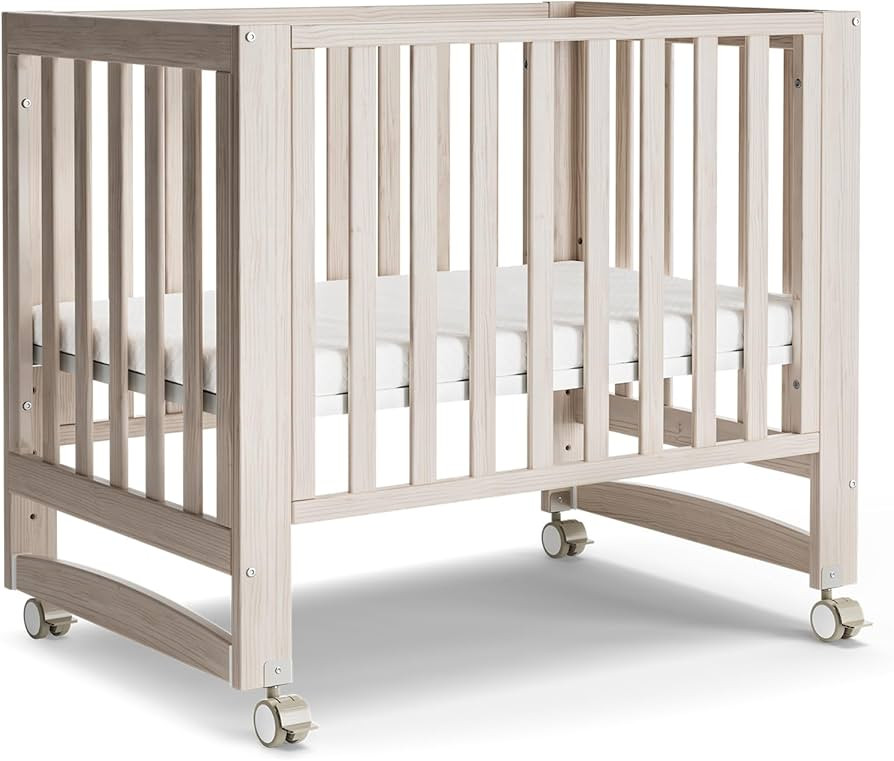 EvoNest Baby Crib, 6 in 1 Convertible Mini Crib with Wheels, 100% New Zealand Pinewood Growing Be... | Amazon (US)