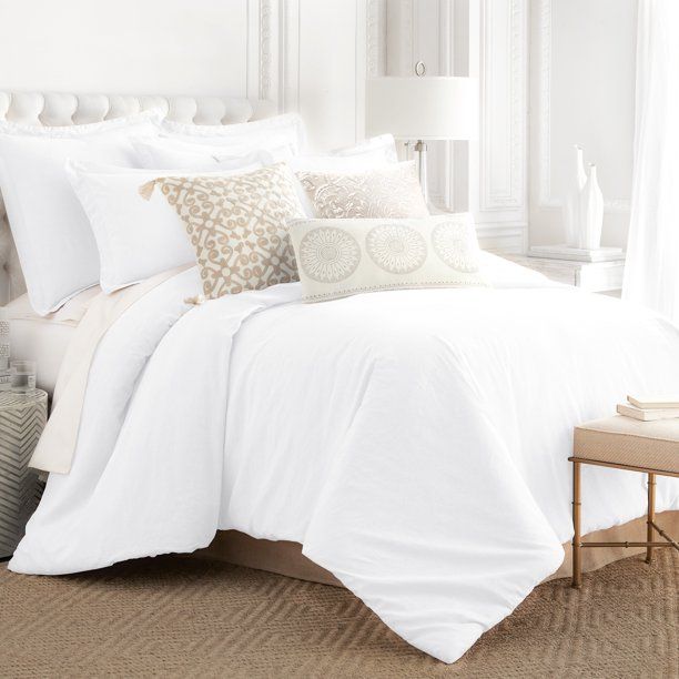 Levtex Home - 100% Linen - King Duvet Cover - Washed Linen in White - Duvet Cover Size (108 x 96i... | Walmart (US)