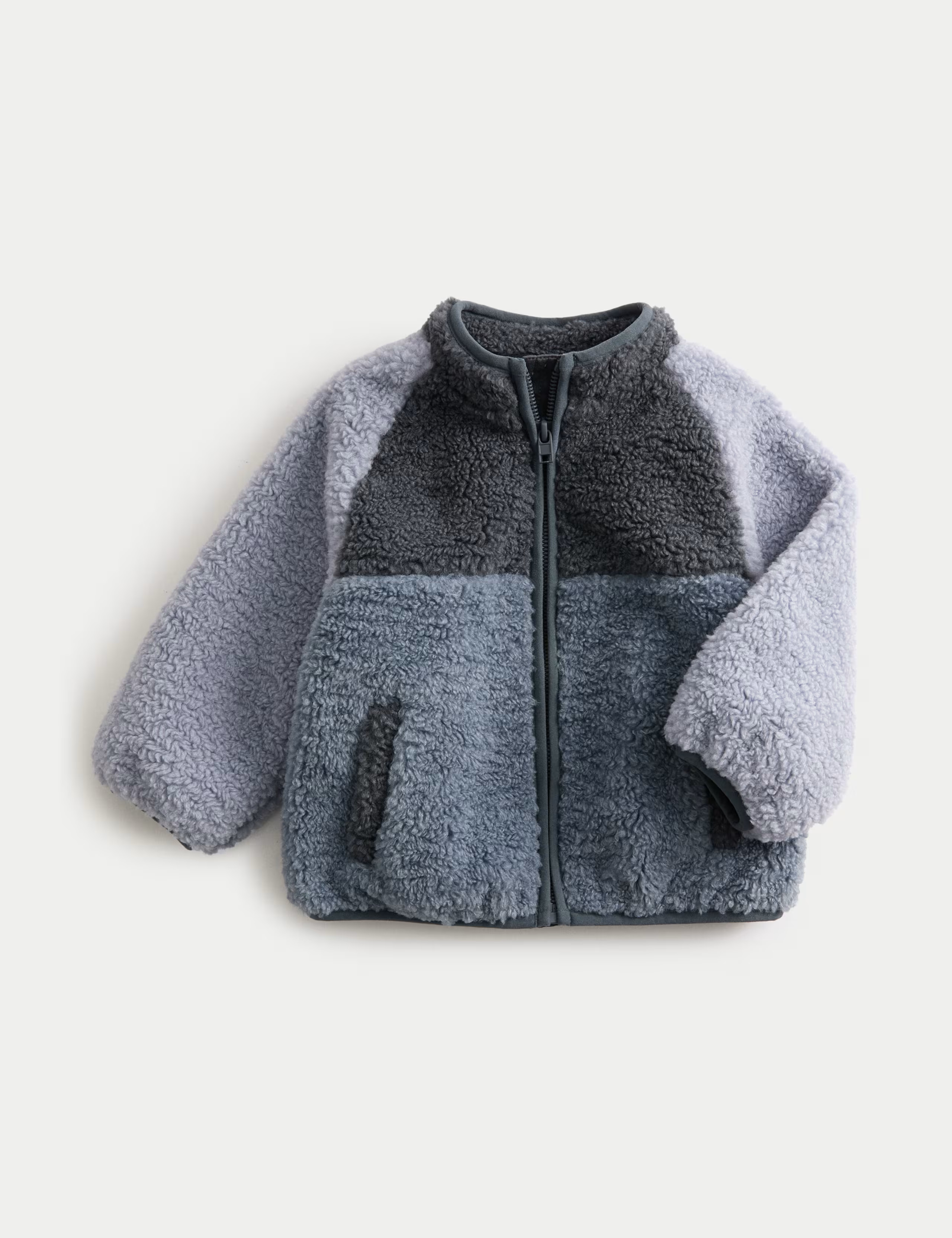 Borg Colour Block Funnel Neck Jacket (0-3 Yrs) | Marks & Spencer (UK)