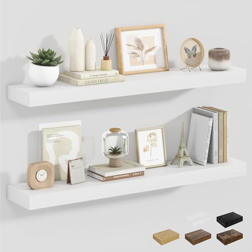 Heimlove 36 Inch White Floating Shelves for Wall，36W x 6.5D Wall Shelves Set of 2，90cm & 36" ... | Amazon (CA)