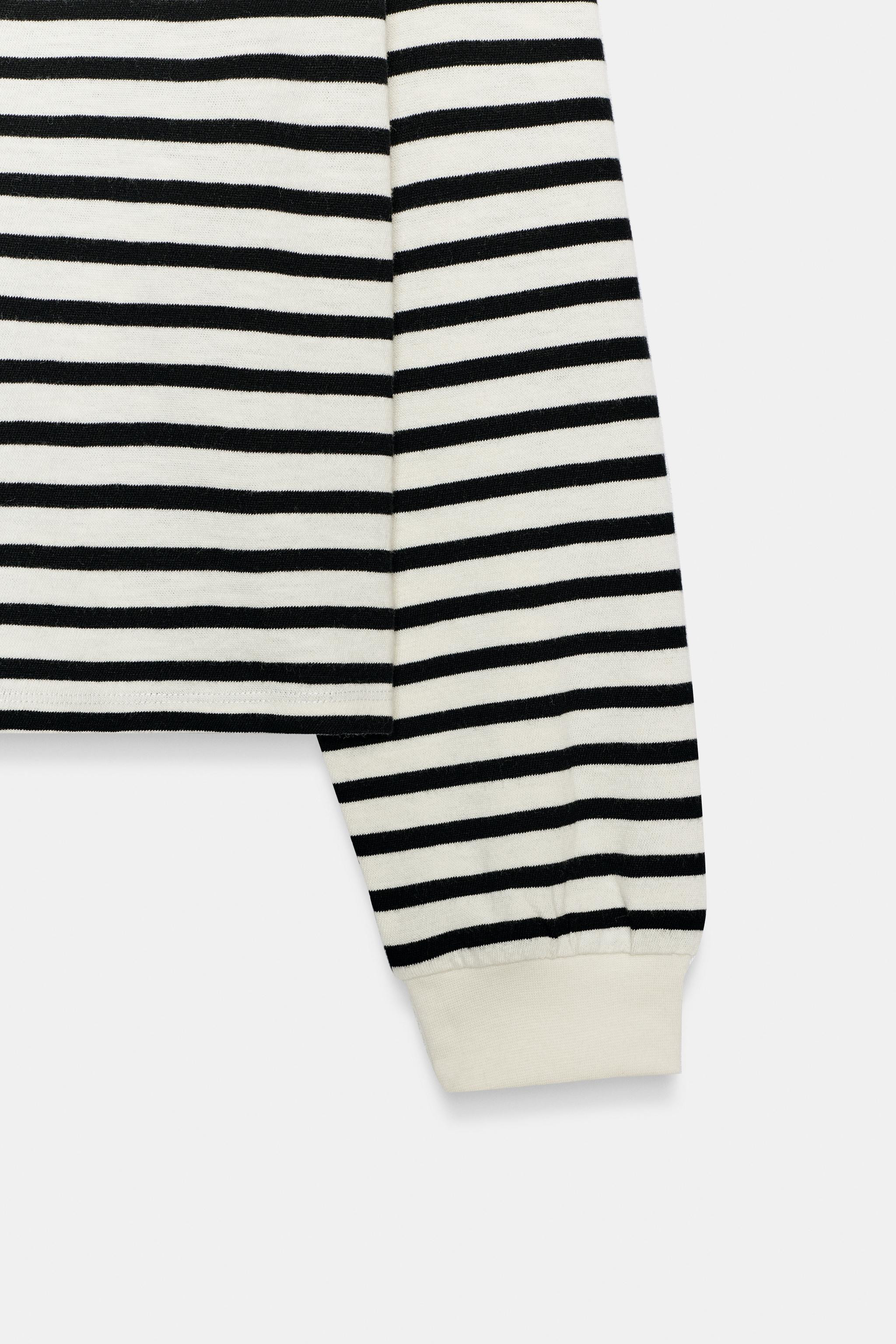 STRIPED LONG SLEEVE T-SHIRT | Zara US
