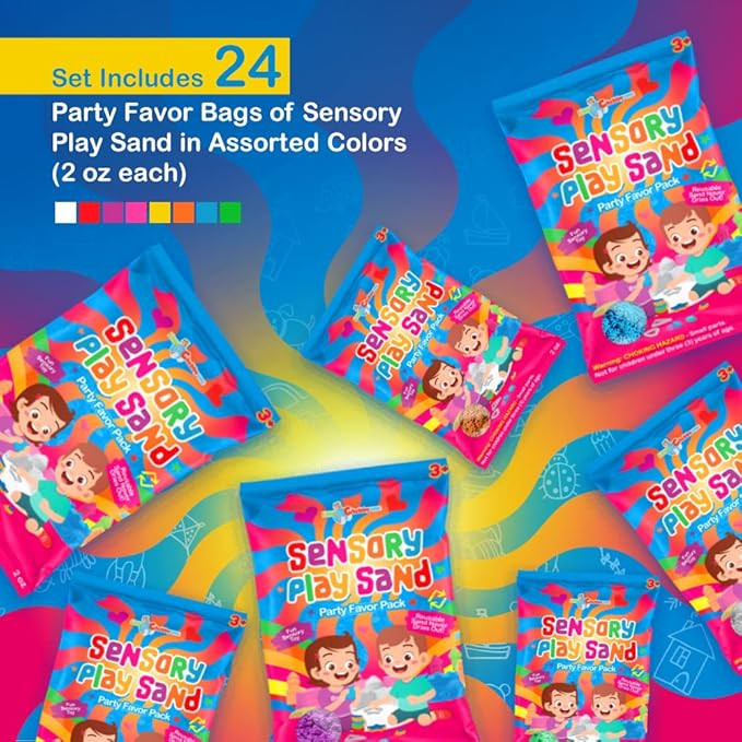 LITTLE CHUBBY ONE Sensory Play Sand Party Favor Pack Set - 24 Count 2oz Play Sand Set - Sensory M... | Amazon (US)