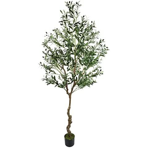 90'' Olive Tree Artificial Plants for Home Decor Indoor with Pot, Fake House Plants Home Decor Li... | Amazon (US)