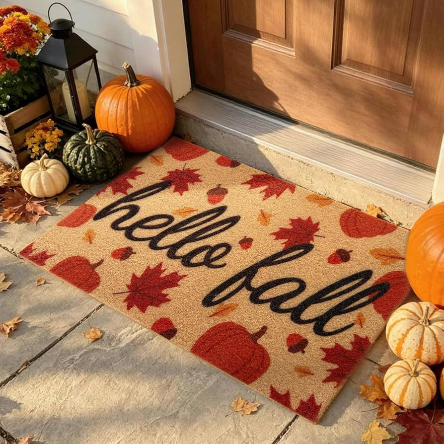 Fall Door Mat, Non Slip Outdoor Front Porch Welcome Mat 17"x30" | Amazon (US)