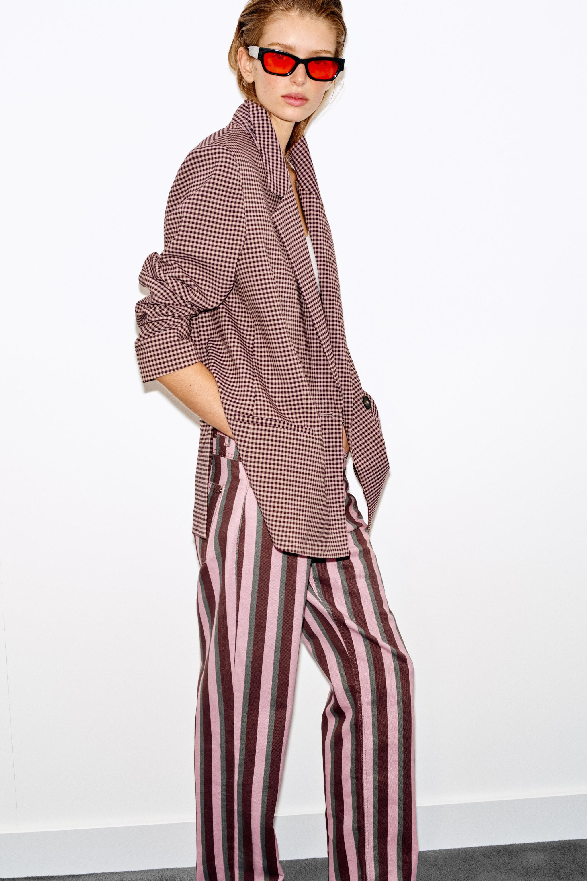 OVERSIZED PLAID DOUBLE-BREASTED BLAZER | Zara US