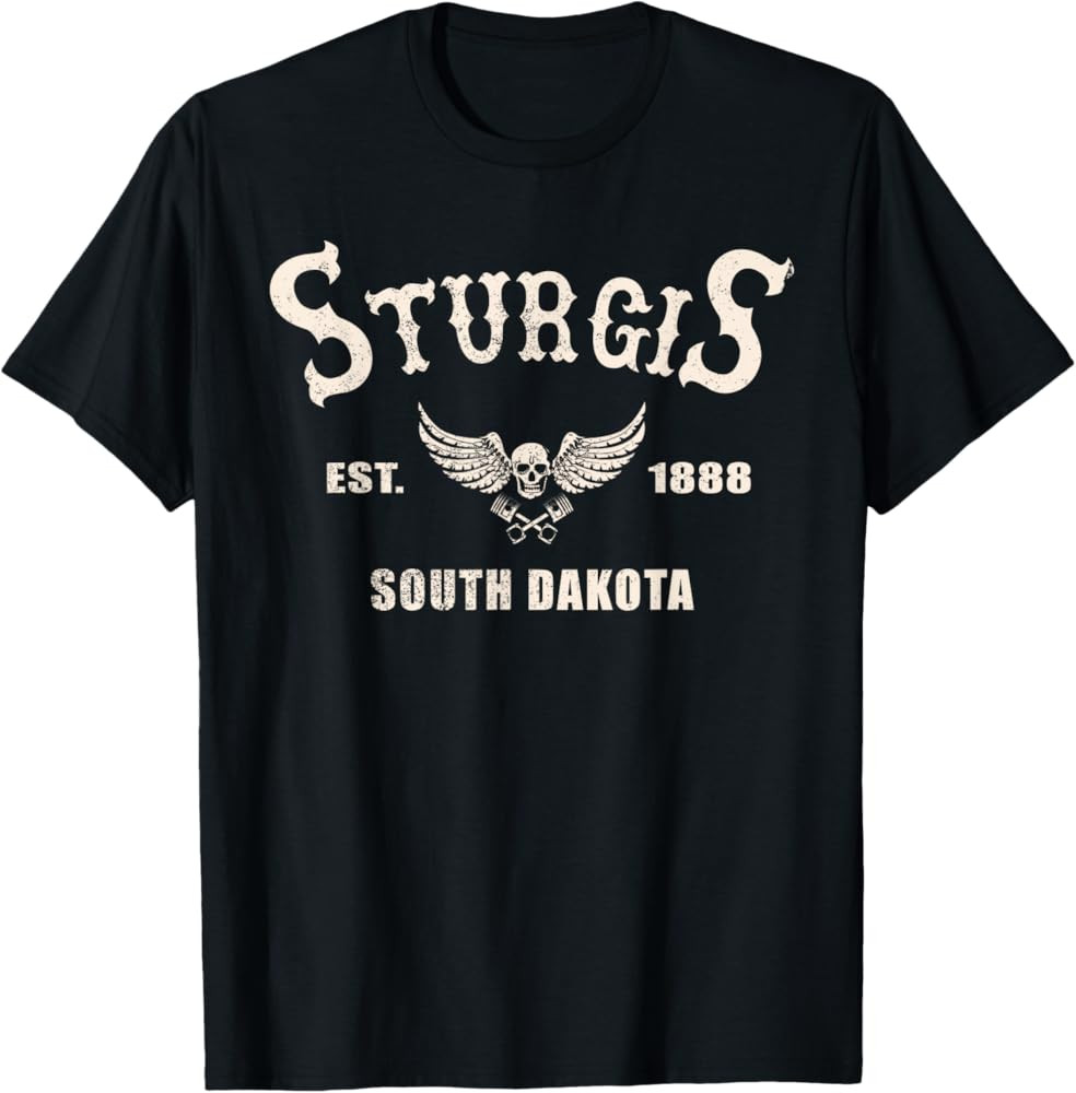 Sturgis South Dakota Motorcycle Biker Vintage T-Shirt | Amazon (US)