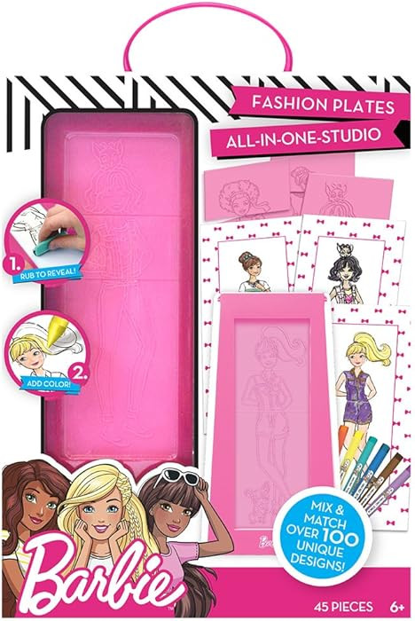 Barbie Fashion Plates All in One Studio Sketch Design Activity Set – Fashion Design Kit for Kid... | Amazon (US)