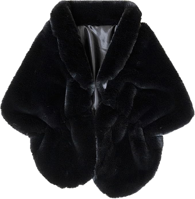Faux Fur Shawls and Wraps For Women Stole Bridal Bridesmaids Warm Womens Cloak Cape Coat For Wedd... | Amazon (US)