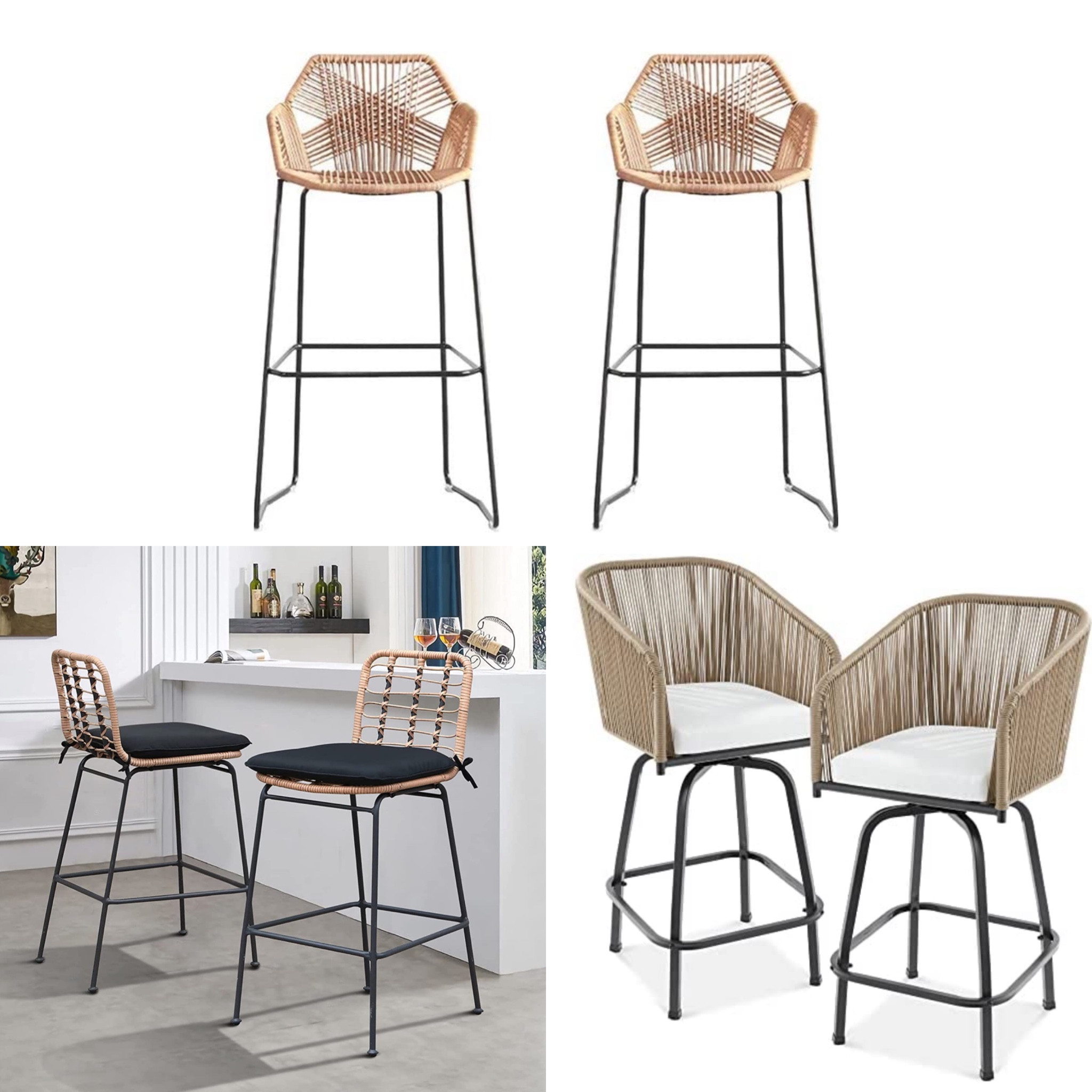 Wicker kitchen barstools !!! Love these neutral options  

#LTKstyletip #LTKhome