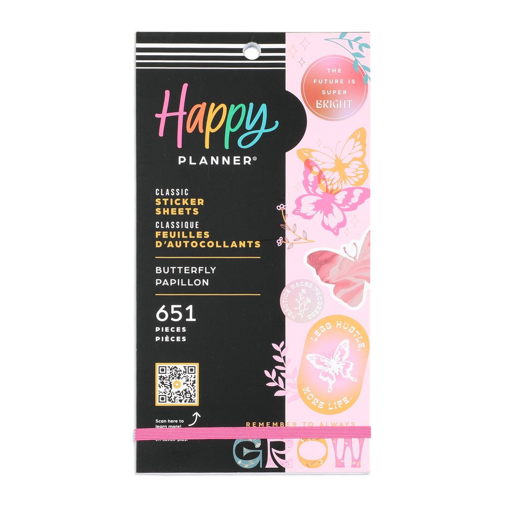 Happy Planner 30 Sheet Value Sticker Pack, Butterfly Bliss, 651 Stickers Total | Walmart (US)