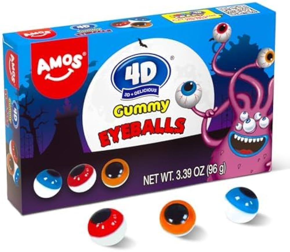 Amos 4D Eyeballs Gummy Candy, Perfect Treat for Kids Birthday Parties, Edible Eyes Cake Cupcake T... | Amazon (US)