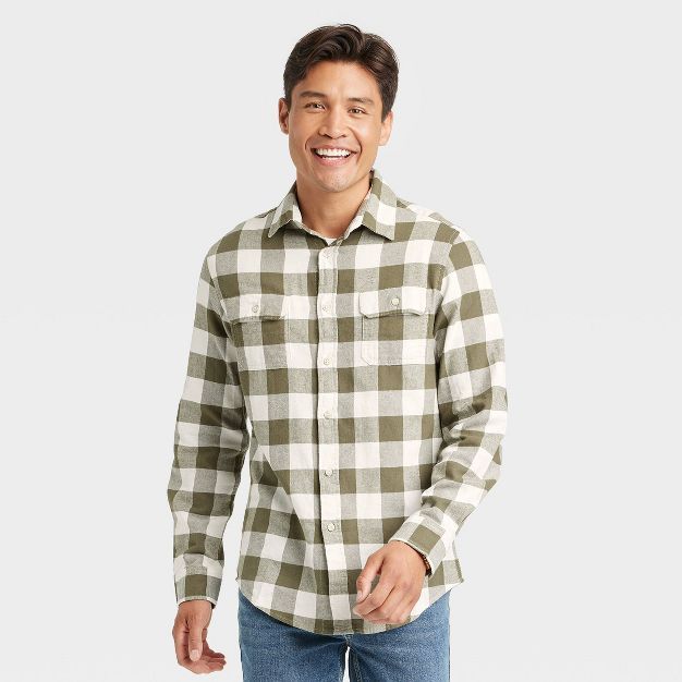 Men's Midweight Flannel Button-Down Shirt - Goodfellow & Co™ | Target