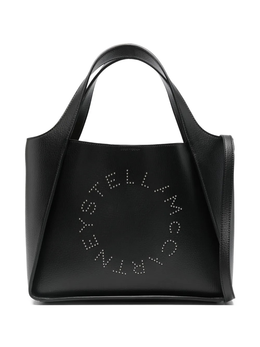 Stella McCartney logo-detail leather tote bag - Black | Farfetch Global