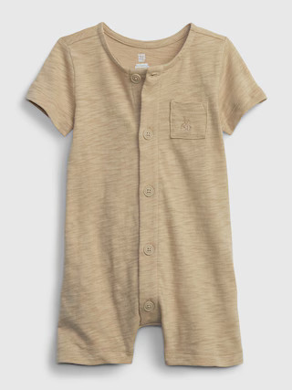 Baby 100% Organic Cotton Pocket Shorty One-Piece | Gap (US)