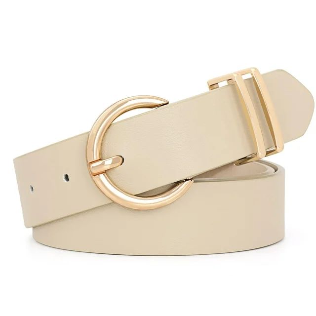 WHIPPY Women's Leather Belt Gold Buckle Waist Belts for Jeans Dress - Walmart.com | Walmart (US)